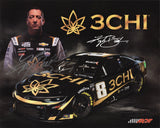Autographed 2023 Kyle Busch #8 3CHI Richard Childress Racing NASCAR 8x10 hero card featuring the two-time Cup Series champion and his Chevrolet Camaro ZL1. This signed racing collectible celebrates Busch's first season with RCR and includes a Certificate of Authenticity (COA) for NASCAR memorabilia collectors.