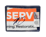 Autographed 2024 Noah Gragson #10 Overstock Racing race-used composite NASCAR sheet metal from his Sonoma car. This hand-signed collectible is roughly the size of a standard trading card, fits inside a plastic toploader for protection and display, and includes a certificate of authenticity.