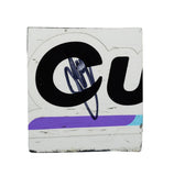 Autographed 2024 Shane van Gisbergen #97 WeatherTech race-used composite NASCAR sheet metal from Bristol Motor Speedway. This hand-signed collectible is roughly the size of a standard trading card, fits inside a plastic toploader for protection and display, and includes a certificate of authenticity.