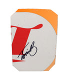 Autographed 2025 Toni Breidinger #5 Celsius Team NASCAR Craftsman Truck Series race-used sheet metal from her Charlotte Tricon Garage truck. This signed collectible is roughly the size of a standard trading card, fits inside a plastic toploader for protection and display, and includes a certificate of authenticity.