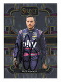 Distinctive Grandstand styling showcases Alex Bowman on this autographed 2024 Panini Select Racing NASCAR trading card. Featuring the Hendrick Motorsports driver's signature and accompanied by a Certificate of Authenticity, this collectible celebrates the popular #48 Chevrolet competitor and appeals to enthusiasts of signed NASCAR racing memorabilia.