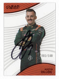 Austin Dillon is featured on this autographed 2023 Panini Chronicles Clear Vision Racing NASCAR trading card, individually serial numbered #002/100. Featuring the distinctive Clear Vision design and Dillon's signature, this collectible includes a Certificate of Authenticity and celebrates the Richard Childress Racing driver and 2018 Daytona 500 winner.