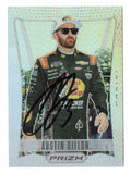 Nostalgic Flashback styling and shimmering Silver Prizm accents highlight Austin Dillon on this autographed 2023 Panini Prizm Racing NASCAR trading card. Featuring Dillon's signature and accompanied by a Certificate of Authenticity, this collectible celebrates the Richard Childress Racing No. 3 Chevrolet driver and his Daytona 500 victory.