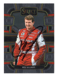 Front view of an autographed Bill Elliott 2024 Panini Select Racing NASCAR trading card featuring the legendary 1988 Cup Series champion and distinctive Panini Select card design. This signed collectible includes a Certificate of Authenticity and appeals to Bill Elliott fans, NASCAR enthusiasts, and collectors of autographed racing trading cards.