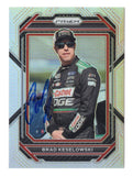 Shimmering Silver Prizm styling highlights this autographed Brad Keselowski 2023 Panini Prizm Racing NASCAR trading card. Featuring Keselowski's signature and an accompanying Certificate of Authenticity, this collectible celebrates the 2012 NASCAR Cup Series champion and RFK Racing No. 6 Ford driver with an eye-catching silver finish.