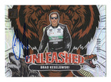 Dramatic Unleashed artwork and holographic styling highlight this autographed Brad Keselowski 2024 Donruss Racing NASCAR trading card. Individually serial numbered #197/199, this signed Holo insert includes a Certificate of Authenticity and celebrates the 2012 NASCAR Cup Series champion and RFK Racing No. 6 Ford driver.