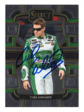 Carl Edwards autographed 2024 Panini Select Racing Grandstand NASCAR trading card with Certificate of Authenticity. Featuring the signature of the celebrated NASCAR driver, this collectible card honors Edwards' accomplishments in stock car racing and provides fans with a memorable piece of autographed motorsports memorabilia for their collection.