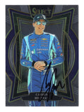 Autographed Carson Hocevar 2025 Panini Select Racing trading card featuring the #77 Delaware Life Spire Motorsports NASCAR Cup Series car, showcasing premium design, detailed racing imagery, and clear signature, ideal for collectors seeking a modern high-end NASCAR collectible.