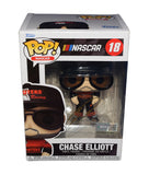 Autographed Chase Elliott #9 Hooters Racing NASCAR Funko Pop #18 featuring an authentic Chase Elliott signature, recognizable Hooters racing colors, collectible Funko packaging, and a Certificate of Authenticity. A distinctive display piece and great gift for Chase Elliott fans, NASCAR enthusiasts, and signed Funko Pop collectors.