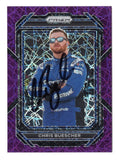 Striking Purple Velocity Prizm styling showcases Chris Buescher on this autographed 2023 Panini Prizm Racing NASCAR trading card. Individually serial numbered #119/199, this signed collectible features the RFK Racing No. 17 Ford driver's autograph and includes a Certificate of Authenticity for NASCAR memorabilia collectors.