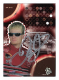 Autographed Dale Earnhardt Jr. 2002 Press Pass Eclipse Racing Supernova NASCAR trading card showcasing the distinctive Supernova insert design. Featuring Earnhardt Jr.'s signature and an accompanying Certificate of Authenticity, this vintage collectible celebrates the popular No. 8 Budweiser Chevrolet driver during his early NASCAR Cup Series career.