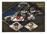 Autographed Dale Earnhardt Jr. 2009 Press Pass Legends Racing Past & Present NASCAR trading card featuring the distinctive Past & Present insert design. Individually serial numbered #156/550, this signed vintage collectible includes a Certificate of Authenticity and celebrates the enduring legacy of the Earnhardt family in NASCAR racing.