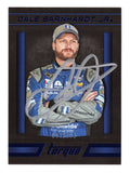 Autographed Dale Earnhardt Jr. 2016 Panini Torque Racing NASCAR trading card featuring the distinctive Torque card design and serial number #026/125. Personally signed by the popular No. 88 Hendrick Motorsports Chevrolet driver, this collectible includes a Certificate of Authenticity and celebrates Earnhardt Jr.'s accomplished NASCAR racing career.