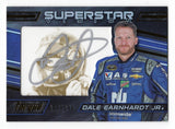 Dale Earnhardt Jr. autographed 2016 Torque Racing Superstar Vision NASCAR trading card, serial numbered #127/149. This collectible features the Superstar Vision insert design, Dale Jr.'s signature, and an accompanying Certificate of Authenticity. A numbered NASCAR card celebrating the two-time Daytona 500 winner and longtime Hendrick Motorsports driver.