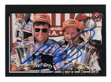 Autographed 1992 Maxx Race Cards Dale Earnhardt Sr trading card highlighting his 1991 North Wilkesboro Speedway win, featuring vintage NASCAR design, clear signature, and detailed race imagery, ideal for collectors and fans seeking authentic motorsports memorabilia to display in a collection or showcase.