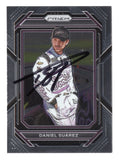 Daniel Suarez and his Tootsies-sponsored Trackhouse Racing Chevrolet are celebrated on this autographed 2023 Panini Prizm Racing NASCAR trading card. Featuring distinctive Prizm styling and Suarez's signature, this collectible includes a Certificate of Authenticity and honors the historic NASCAR Xfinity Series champion and Cup Series race winner.