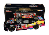 Autographed Jeff Gordon 1998 NASCAR 50th Anniversary Ford Taurus Black Program Car 1/24 scale diecast featuring an authentic signature, commemorative anniversary graphics, premium detailing, and a Certificate of Authenticity. An outstanding collectible and a thoughtful gift for NASCAR fans.