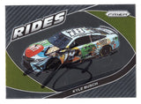 Autographed Kyle Busch 2022 Panini Prizm Racing RIDES trading card featuring the #18 M&M’s Crunchy Cookie NASCAR paint scheme with vibrant card design and included COA. A standout collectible for NASCAR fans, sports card collectors, and Kyle Busch memorabilia enthusiasts.