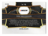 Detailed view of a Toni Breidinger signed 2024 Panini Select Racing Pit Road NASCAR trading card highlighting her autograph and the collectible Pit Road design. Accompanied by a Certificate of Authenticity, this racing memorabilia piece makes a great gift for Toni Breidinger fans and NASCAR trading card collectors.