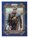A numbered NASCAR collectible honoring legendary driver Tony Stewart, this signed 2023 Panini Prizm Racing Blue trading card carries serial number #268/499. Featuring Smoke's autograph and a distinctive blue parallel design, this card comes with a Certificate of Authenticity and makes a great gift for Tony Stewart fans and racing collectors.
