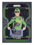 Autographed Ty Gibbs 2022 Panini Prizm Racing #54 Interstate Toyota Xfinity Pole Award NASCAR trading card with Certificate of Authenticity and a rigid, plastic toploader included for protection and display. A premium collectible that makes a great gift for NASCAR fans.
