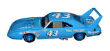Close-up of the signed 1970 Richard Petty #43 Plymouth Superbird Marc Times News Edition Vintage Racing Champions 1/24 scale diecast showcasing authentic autograph, classic race graphics, premium craftsmanship, limited edition numbering, and an included Certificate of Authenticity.
