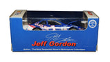 Jeff Gordon signed 1991 #1 Carolina Ford Dealers Busch Series NASCAR diecast car in 1/64 scale by Action. Representing Gordon’s racing career before his famous Cup Series success, this vintage autographed collectible includes a COA and makes a great gift for Jeff Gordon fans and NASCAR diecast collectors.