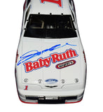 Collectible autographed Jeff Gordon 1992 #1 Baby Ruth Busch Grand National Series 1/24 scale NASCAR diecast featuring the recognizable early-career paint scheme and authentic signature. This signed racing collectible is an excellent addition for fans building a display dedicated to Jeff Gordon's remarkable motorsports career.