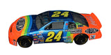 Rare signed Jeff Gordon DuPont Rainbow diecast from 1995 showcasing the iconic #24 NASCAR paint scheme, detailed Racing Champions craftsmanship, authentic autograph, and collectible display value for motorsports enthusiasts and racing memorabilia collectors.