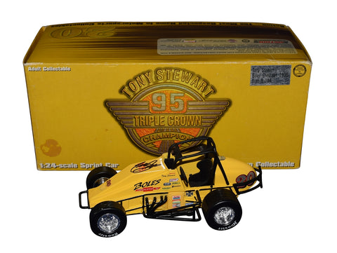 Autographed 1996 Tony Stewart #20 Boles Chevrolet Sprint Dirt Car diecast featuring vibrant graphics, Triple Crown tribute details, and included COA. A vintage collectible honoring Stewart’s early racing legacy that makes a great gift. We are always here to help with any questions.