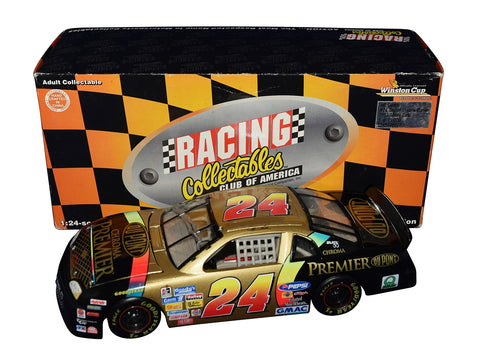 Autographed 1997 Jeff Gordon #24 DuPont Chroma Premier diecast featuring the iconic rainbow paint scheme, vintage Action craftsmanship, and included COA. A standout collectible for Gordon fans that makes a great gift. We are always here to help with any questions.