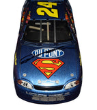 Signed Jeff Gordon #24 Superman RCCA Elite diecast including COA, highlighting crisp DuPont branding, premium chassis detail, and the celebrated late-1990s special-theme design. A meaningful collectible that also makes a great gift for racing fans. We are always here to help.