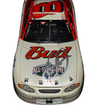 Collectible Dale Earnhardt Jr autographed 2001 NASCAR diecast featuring the #8 Budweiser MLB All-Star design, realistic race-used appearance, authentic driver signature, and included Certificate of Authenticity for motorsports enthusiasts.