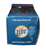 Collectible Rusty Wallace signed 2002 #2 Miller Lite Elvis Car Action NASCAR diecast in 1/64 scale. This eye-catching miniature race car celebrates the legendary Elvis Presley with a memorable special paint scheme and includes a COA, creating a unique display piece for fans of classic NASCAR racing and signed diecast collectibles.