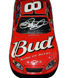 Rare signed Dale Earnhardt Jr Talladega victory diecast showcasing the iconic #8 Budweiser paint scheme, realistic raced-version finish, detailed Action craftsmanship, and exceptional display value for NASCAR enthusiasts.