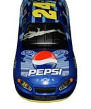 Collectible 2003 Jeff Gordon autographed NASCAR diecast featuring the distinctive Pepsi Shards paint scheme, RCCA Club Car Bank design, authentic driver signature, and included Certificate of Authenticity for display and collecting.