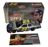 Autographed custom 1/1 2004 Jeff Gordon HMS 20th Anniversary Charlotte raced diecast featuring realistic race wear, DuPont graphics, and included COA. A unique collectible that makes a great gift for serious NASCAR collectors. We are always here to help with any questions.