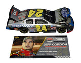 Vintage 2004 Jeff Gordon Charlotte 2nd-place raced diecast featuring his autograph, custom race scuffs, and DuPont anniversary paint scheme. Ideal for dedicated NASCAR collectors and makes a great gift. We are always here to help with any questions.