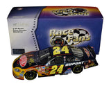 Autographed 2004 Jeff Gordon #24 Wizard of Oz Color Chrome diecast featuring vibrant chrome finish, character artwork, and included COA. A unique NASCAR and movie crossover collectible that makes a great gift. We are always here to help with any questions.