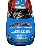 Signed Ryan Newman Batman and Superman NASCAR diecast highlighting the memorable 2004 Justice League paint scheme, Team Caliber Preferred Series construction, authentic driver autograph, and exceptional appeal among motorsports and comic book collectors.