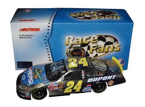 Autographed 2005 Jeff Gordon #24 Pepsi Star Wars Yoda brushed metal diecast featuring a rare metallic finish, detailed Yoda artwork, and included COA. A unique NASCAR and Star Wars collectible that makes a great gift. We are always here to help with any questions.