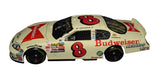 Close-up of the signed 2006 Dale Jr. #8 Budweiser Retro Ralph Earnhardt Tribute Action 1/24 NASCAR diecast showcasing the authentic autograph, distinctive throwback styling, classic sponsor graphics, and detailed Action craftsmanship. This special paint scheme celebrates the Earnhardt family's deep history in American stock car racing.