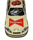 Collectible autographed Dale Earnhardt Jr. 2006 #8 Budweiser Retro Ralph Earnhardt Tribute Action 1/24 scale NASCAR diecast featuring an authentic signature and nostalgic paint scheme honoring legendary racer Ralph Earnhardt. This special tribute car offers exceptional display appeal for Dale Jr. and Earnhardt family memorabilia collectors.
