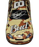 Patriotic 2007 Dale Earnhardt Jr. American Heroes Budweiser diecast with COA, decorated in camouflage graphics honoring U.S. service members. Includes Dale Jr.’s verified signature and detailed construction. A meaningful collectible that makes a great gift. We are always here to help with any questions.