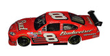 Rare signed Dale Earnhardt Jr Budweiser COT diecast showcasing the distinctive Car of Tomorrow body style, detailed Action Performance craftsmanship, authentic autograph, and strong appeal among NASCAR memorabilia enthusiasts.