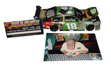 Collectible signed 2008 Kyle Busch #18 M&M's Indiana Jones Darlington 1/24 scale NASCAR diecast with authentic autograph, exceptional collector-quality detailing, limited production of only 1,980 pieces, a Certificate of Authenticity, and a signing photo. A fantastic gift for NASCAR collectors.