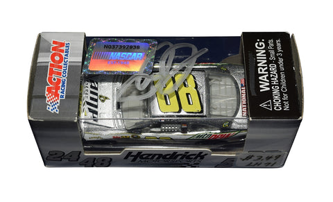 2010 Dale Jr. Amp Energy Lightning 1/64 scale diecast with authenticated signature, showcasing electric blue paintwork, black accents, and Hendrick Motorsports styling. Ideal for fans who enjoy bold themed cars and makes a memorable gift. We are always here to help with any questions.