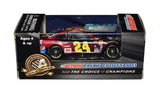 Jeff Gordon signed 2015 #24 AARP Drive to End Hunger Member Advantages NASCAR diecast car in 1/64 scale by Action. Featuring a special paint scheme from Gordon’s final full-time season, this autographed collectible includes a COA and makes a great gift for #24 fans and NASCAR memorabilia collectors.
