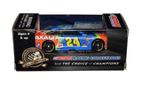 Jeff Gordon signed 2015 #24 Axalta Rainbow Warrior NASCAR diecast car in 1/64 scale by Action, featuring the colorful throwback styling associated with Gordon’s legendary #24 racing career. This autographed collectible includes a COA and makes a great gift for Gordon fans, Hendrick Motorsports enthusiasts, and NASCAR collectors.