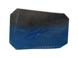 Race-used sheet metal from Kyle Larson’s 2017 #42 Credit One Chip Ganassi Racing NASCAR car driven at Homestead-Miami Speedway. This hand-signed collectible measures roughly the size of a standard trading card and fits inside a plastic toploader for convenient protection and display.